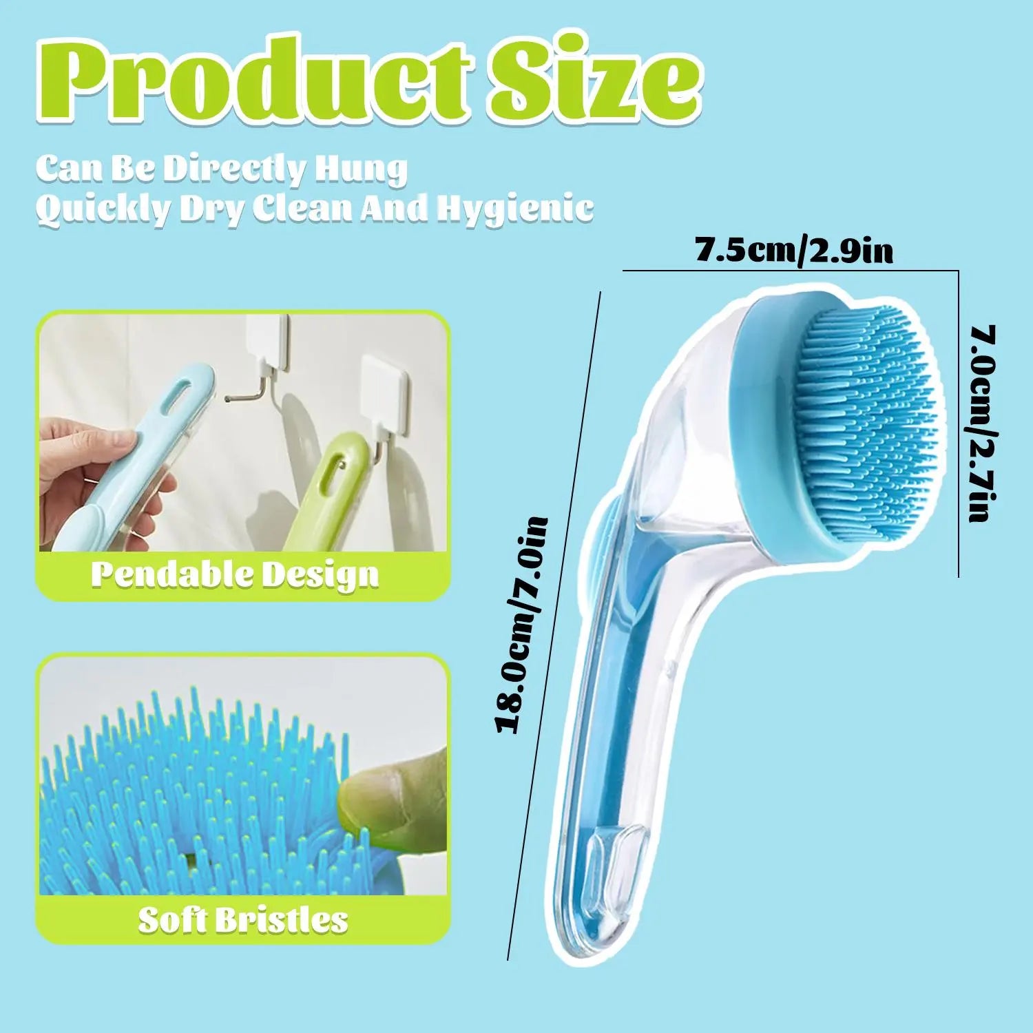 Pet Bath Brush with Shampoo Dispenser for Dogs and Cats - Ergonomic Handle and Gentle Massage Grooming Tool, Essential Bath Supply for Pet Care