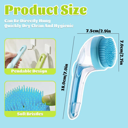 Pet Bath Brush with Shampoo Dispenser for Dogs and Cats - Ergonomic Handle and Gentle Massage Grooming Tool, Essential Bath Supply for Pet Care