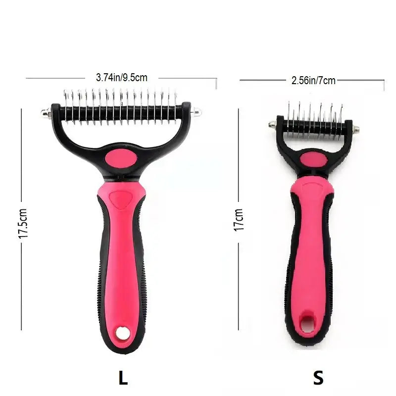 Professional Double-Sided Pet Grooming Brush for Dogs and Cats - Extra Wide Shedding and Deshedding Tool, Slicker Brush, Self-Grooming Solution, Ideal Gift