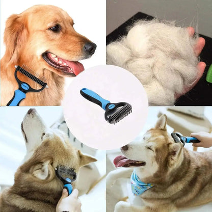 Professional Double-Sided Pet Grooming Brush for Dogs and Cats - Extra Wide Shedding and Deshedding Tool, Slicker Brush, Self-Grooming Solution, Ideal Gift