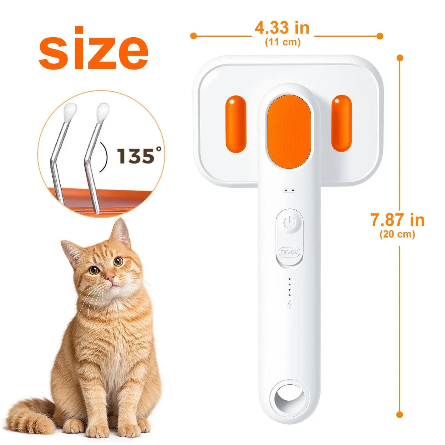 Summervibes Professional Cat & Dogs Grooming Brush – Waterproof Steam Deshedding Tool with One-Button Hair Removal for Cats and Dogs, Ideal for Pet Fur Cleaning and Trimming