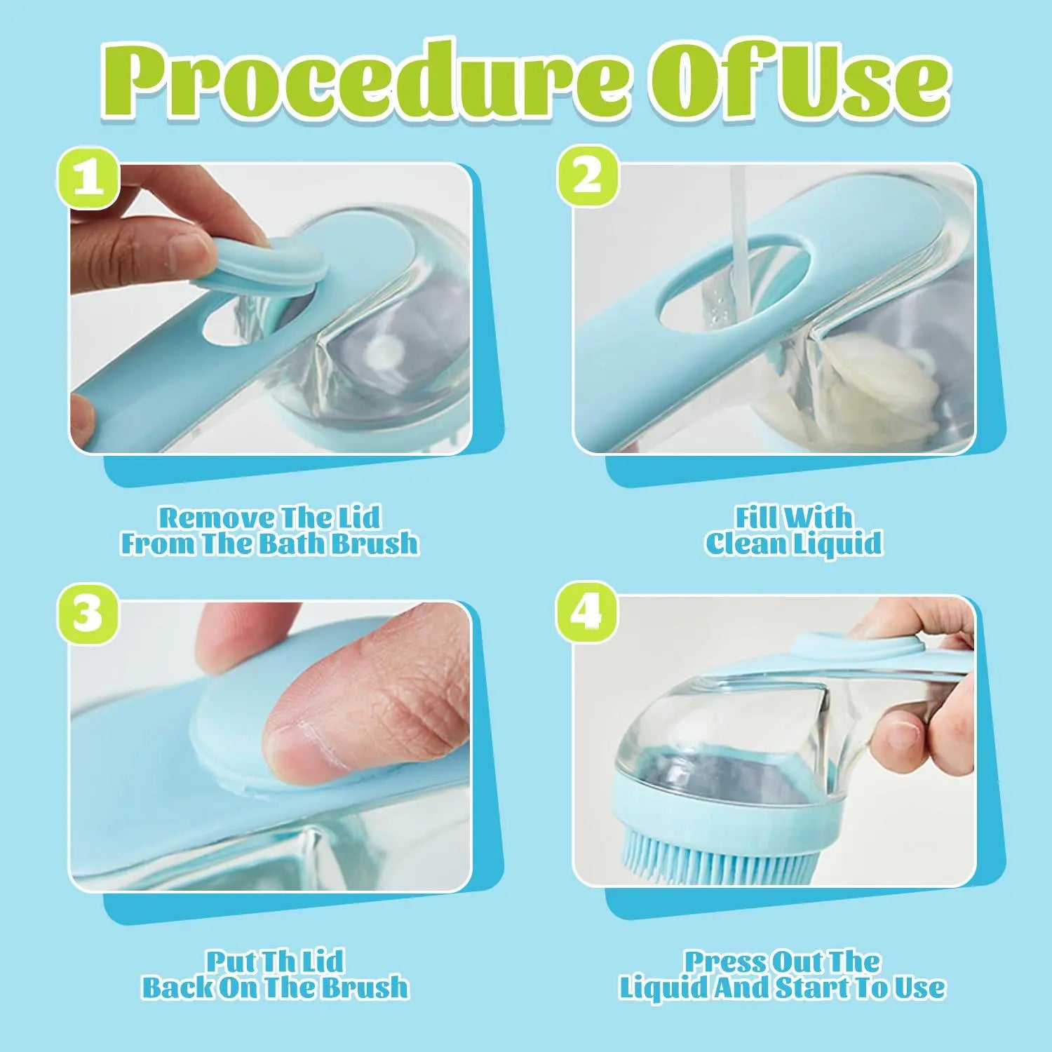 Pet Bath Brush with Shampoo Dispenser for Dogs and Cats - Ergonomic Handle and Gentle Massage Grooming Tool, Essential Bath Supply for Pet Care