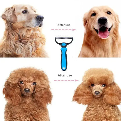 Professional Double-Sided Pet Grooming Brush for Dogs and Cats - Extra Wide Shedding and Deshedding Tool, Slicker Brush, Self-Grooming Solution, Ideal Gift