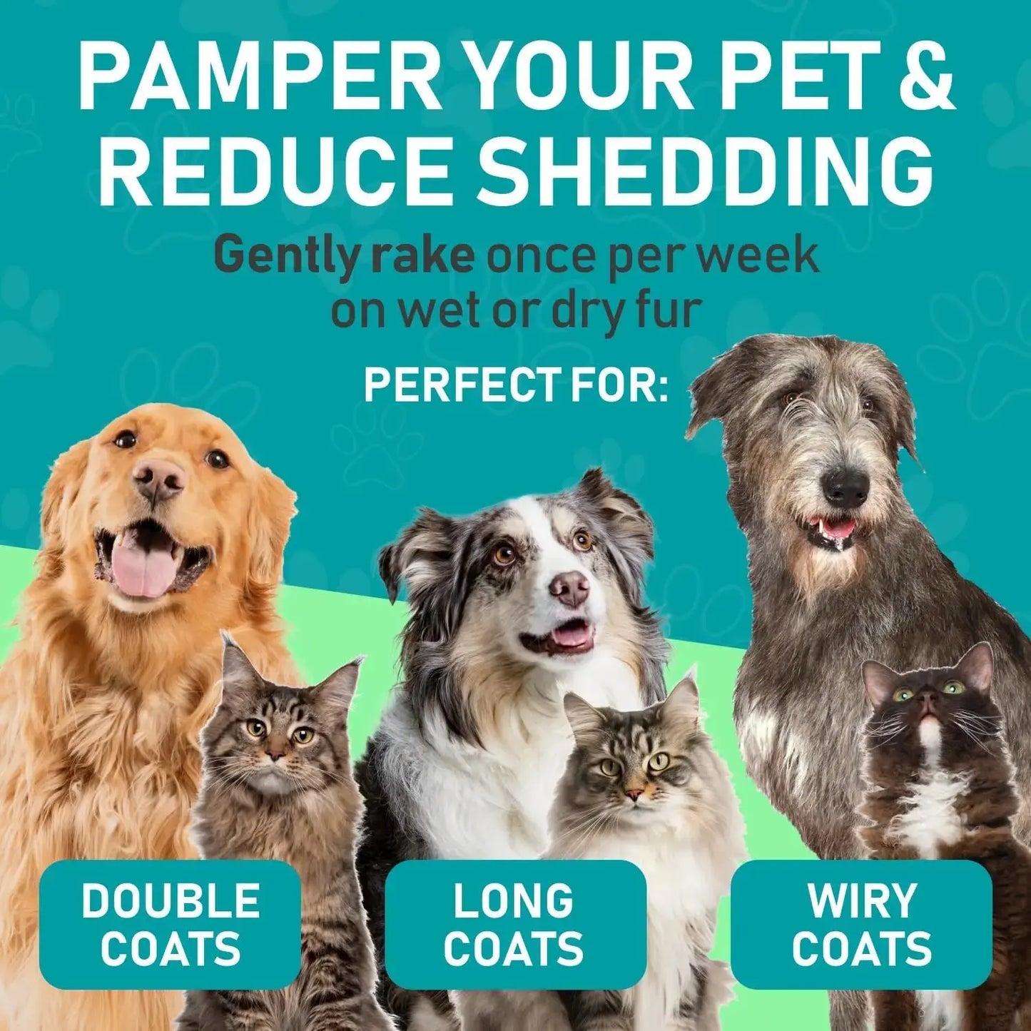 Professional Double-Sided Pet Grooming Brush for Dogs and Cats - Extra Wide Shedding and Deshedding Tool, Slicker Brush, Self-Grooming Solution, Ideal Gift