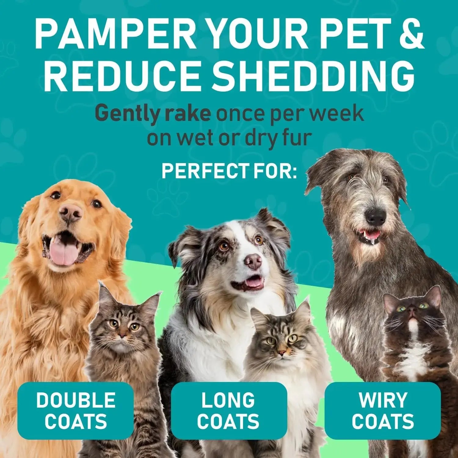 Professional Double-Sided Pet Grooming Brush for Dogs and Cats - Extra Wide Shedding and Deshedding Tool, Slicker Brush, Self-Grooming Solution, Ideal Gift